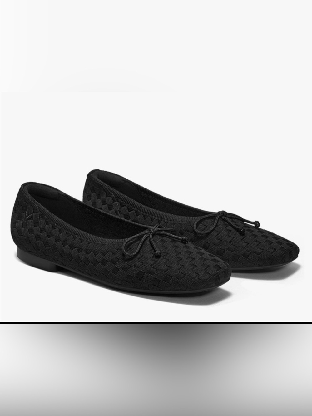 VIVAIA Margaret Women’s Black Ballerina Flats — Square-Toe Slip-On US 5.5